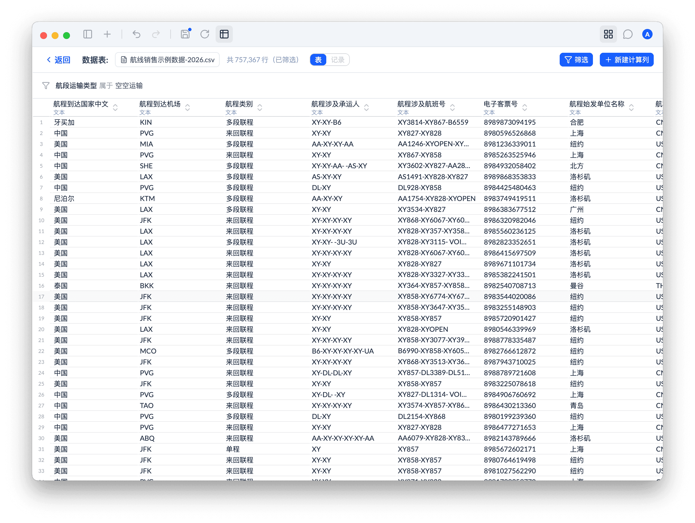 数据表视图：按「商品名称包含牛奶」筛选后的 3,698 行销售明细